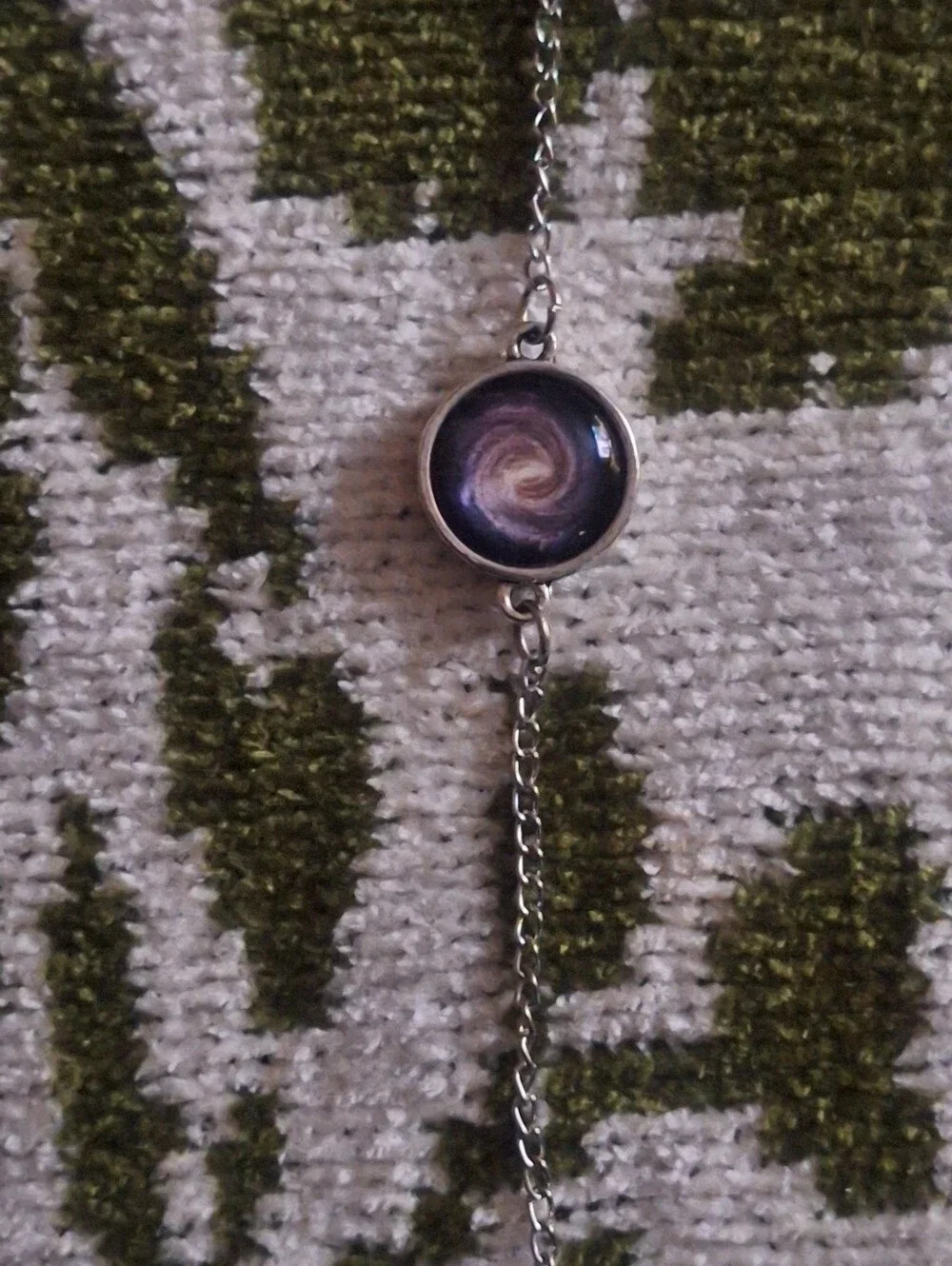Silver-Tone Galaxy Swirl Bracelet in Purple